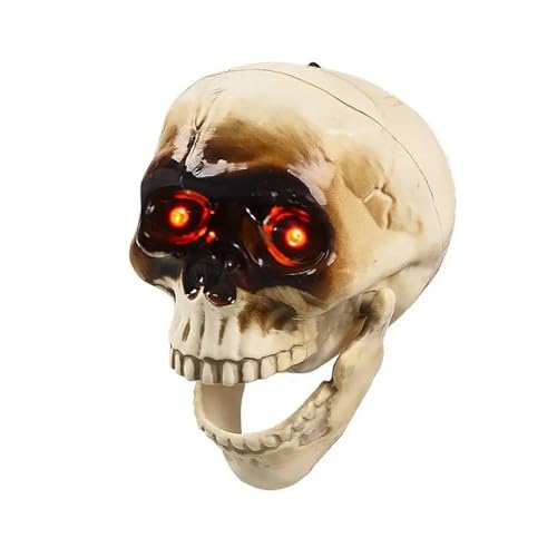 GLSZNQO Halloween Induktion Elektrischer Offener Mund Schädel Leuchtender Ton Hängender Schädel Hof Geheimer Raum Spukhaus Ruinen von GLSZNQO