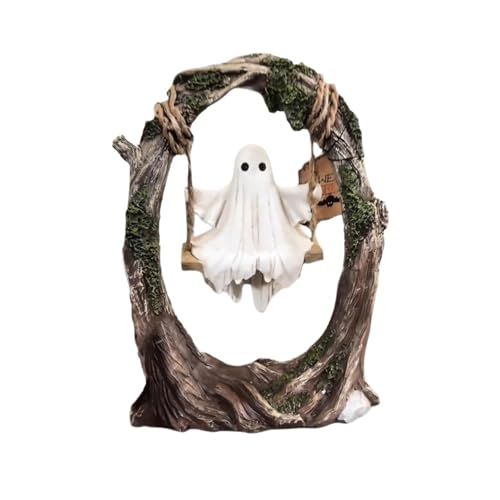 GLSZNQO Halloween Themen Schaukel Geist Ornament Modell Handwerk Spooky Ghosts Decor Statue Lustige Puppe Desktop(Style A) von GLSZNQO