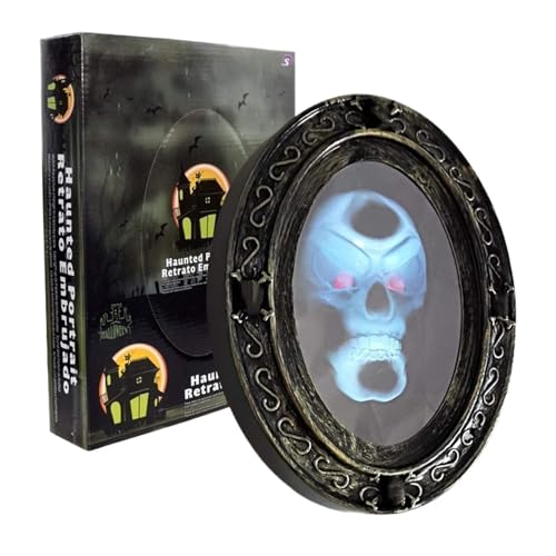 GLSZNQO Haunted Mirror, Bewegungsaktivierter Gruseliger Haunted Mirror mit gruseligem Sound-Leuchtporträt, Halloween-Requisitendekoration GLSZNQO Haunted Mirror, Bewegungsaktivierter Gruseliger Haunted Mirror mit gruseligem Sound-Leuchtporträt, Halloween-Requisitendekoration von GLSZNQO