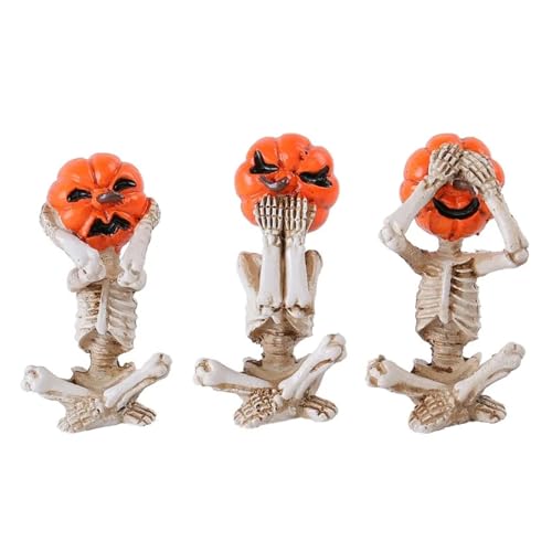GLSZNQO Meditation Yoga Kürbis Kopf Schädel Puppe Ornament Hause Halloween Horror Puppe Dekoration Szene Requisiten Hause Dekoration von GLSZNQO