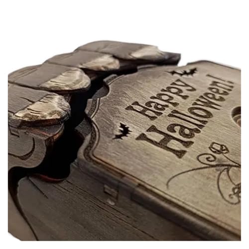 GLSZNQO Schatz Holz Halloween Kürbis Laterne Box Festliche Dekoration for Trick Oder Behandeln Requisite for Party Ornamente von GLSZNQO
