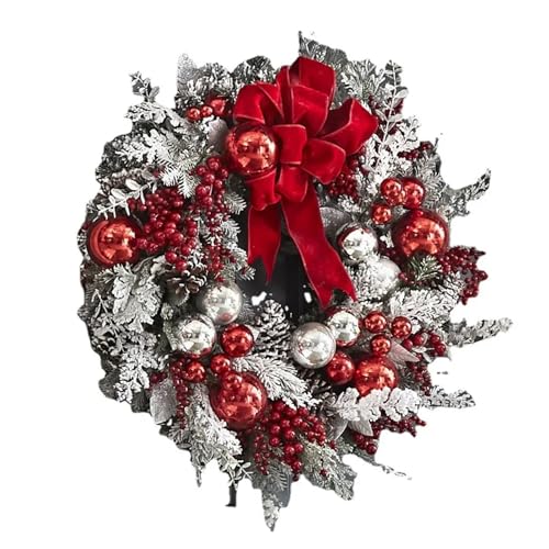 GLSZNQO Weihnachtsbeflockung Blumengirlande Türbehang Weihnachtsdekoration Weihnachtskränze Rattan Upside Down Baumschmuck(A3 45cm) von GLSZNQO