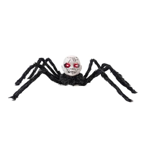 Halloween Animatronic Gruseliges Gesicht Spinne Bewegungsaktivierte leuchtende Augen Soundsteuerung Gruselig Gehende Spukhaus Requisite Dekoration(A) von GLSZNQO