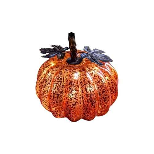Halloween Dekoration Glas Kürbis Laterne Herbst Hause Tisch Ornament(1 Item) von GLSZNQO