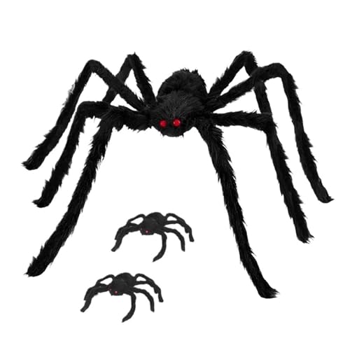 L60A Halloween Dekorationen 3-Pack Pelzigen Spinnen, Riesen Gefälschte Spinne for Outdoor Indoor Hof von GLSZNQO