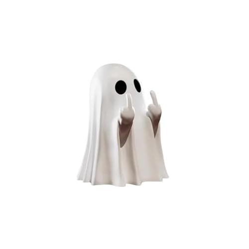Niedliche Geisterstatue mit Mittelfinger, lustiges Ornament, kleines Halloween-Dekor for den Couchtisch, entzückende Horrorfigur, Mittelpunkt for Zuhause(Colored) von GLSZNQO