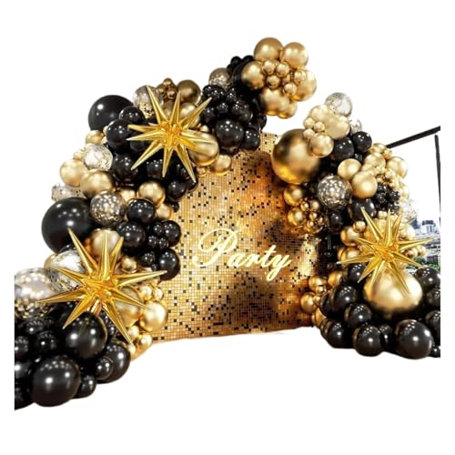 Silberweiße Pailletten-Disco-Ballon-Girlande, Bogen-Set, 4D-Silber-Starburst-Folienballons for Geburtstagsparty-Dekorationen(BZX2) von GLSZNQO