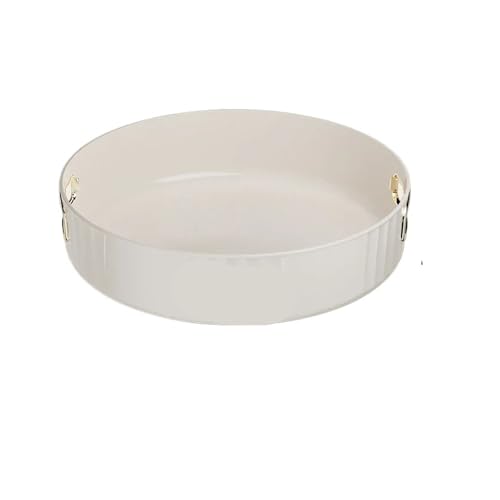 Um 360 Grad drehbares rundes Tablett for die Arbeitsplatte, Mehrzweck-Ablagetablett, drehbares Lagerregal, Küchenaufbewahrung, Badezimmerorganisation(White gold) von GLSZNQO