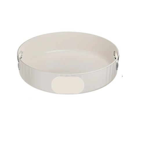 Um 360 Grad drehbares rundes Tablett for die Arbeitsplatte, Mehrzweck-Ablagetablett, drehbares Lagerregal, Küchenaufbewahrung, Badezimmerorganisation(White silver) von GLSZNQO