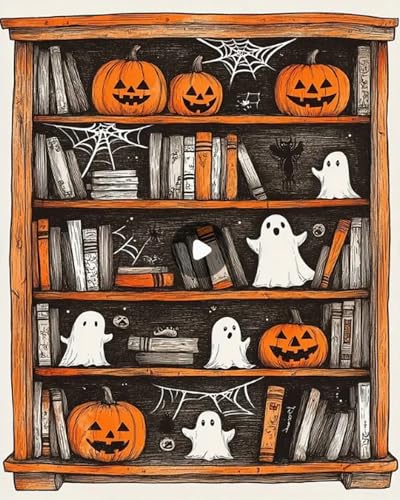 GLTEYACO Kreuzstich Vorgedruckt Set Halloween-Kürbismann 11CT Kreuzstich Stickpackungen DIY Stickbilder für Anfänger Home Decor-40x50 cm von GLTEYACO