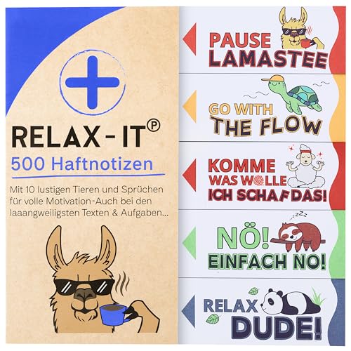 GLÜCKSGUT® 500x Lustige Haftnotizen | Geschenk für Büro Schule Studium Uni | Abschiedsgeschenk für Kollegen Chef Lehrer | Witzige Post it zum Lernen & Verschenken von GLÜCKSGUT