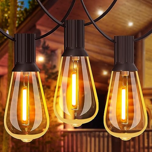 GLUROO Lichterkette Außen,18M Lichterkette außen strom mit 31pcs ST38 LED Glühbirnen,2200K Warmweiß,Wasserdicht Außen Lichterketten für Garten,Terrasse,Partys von GLUROO