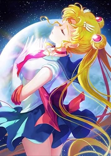 GLXPOG Sailor Moon Diamond Painting Set für Erwachsene, DIY 5D Diamant Painting Anime, Diamond Dots Malen nach Zahlen Diamant Anfänger, Home Wall Decor 30x40cm von GLXPOG