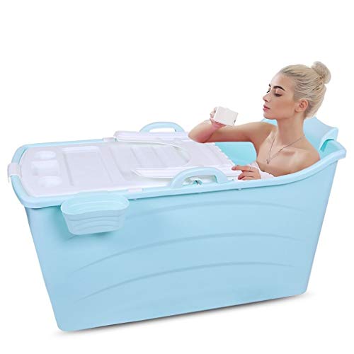 GLY Faltbare Badewanne, Anti Rutsch, Erwachsene, mit Abdeckung, 120 x 52 x 68 cm, blau, PVC, Freistehend GLY Faltbare Badewanne, Anti Rutsch, Erwachsene, mit Abdeckung, 120 x 52 x 68 cm, blau, PVC, Freistehend von GLY