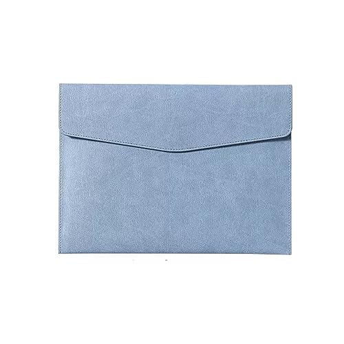 Aktenordner Verdickte Aktentasche, große Kapazität, A4, Büro, Business, Aktentasche, Leder, Datenspeicherung, Tickettasche, Konferenztasche mit magnetischer Schnalle Ringhefter(Blue) von GLigeT