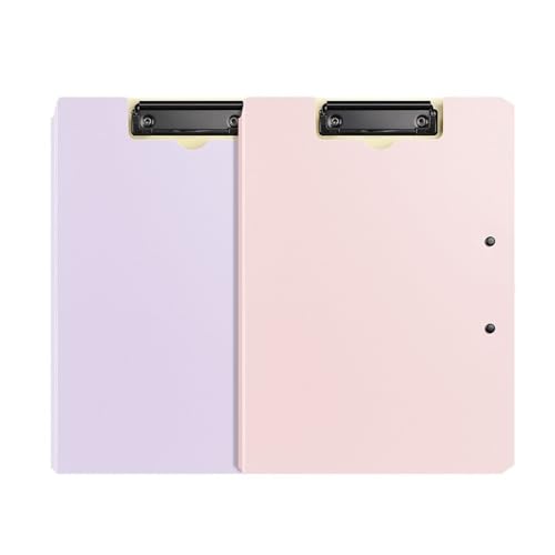 GLigeT Aktenordner 2 Stück Faltbare Abdeckung Klemmbrett Ordner stabil Doppel-Clip Ordner Vertrag Datei Organizer Binder Bürobedarf Ringhefter(Multi-Colored) von GLigeT