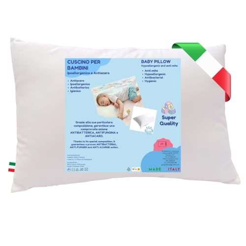 GM Kissen 40x60 Babybett Kissen Atmungsaktive Hypoallergene Anti-Milben-Kissen mit 100% Italienischer Baumwolle Abdeckung Made in Italy GM Kissen 40x60 Babybett Kissen Atmungsaktive Hypoallergene Anti-Milben-Kissen mit 100% Italienischer Baumwolle Abdeckung Made in Italy von GM