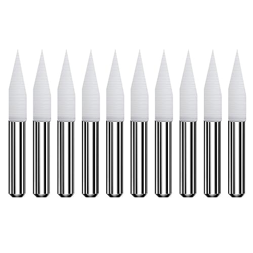 10 Pcs Wolframsteel Gravur Werkzeuge Bits 0 1 Mm Spitze 1/8 "Schaft Für Holzbearbeitung Scharfen Router Rotarytool Spiegel Schnitzbladen von GMBYLBY