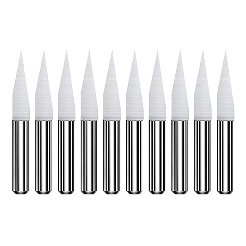 10 Pcs Wolframsteel Gravur Werkzeuge Bits 0 1 Mm Spitze 1/8 "Schaft Für Holzbearbeitung Scharfen Router Rotarytool Spiegel Schnitzbladen von GMBYLBY