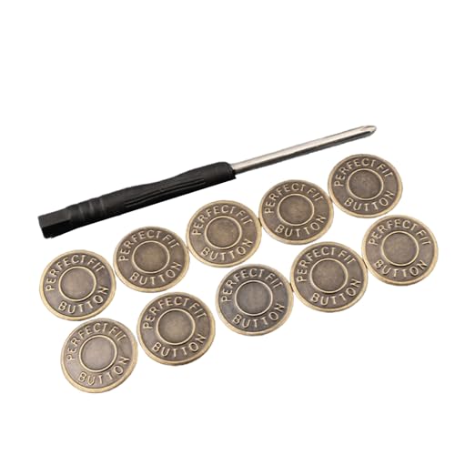 10 Stcs Jeans Knöpfe Metall 17mm Bundsknopf Hose Ersatzknöpfe Ohne Nähen Für Jeanshosen von GMBYLBY