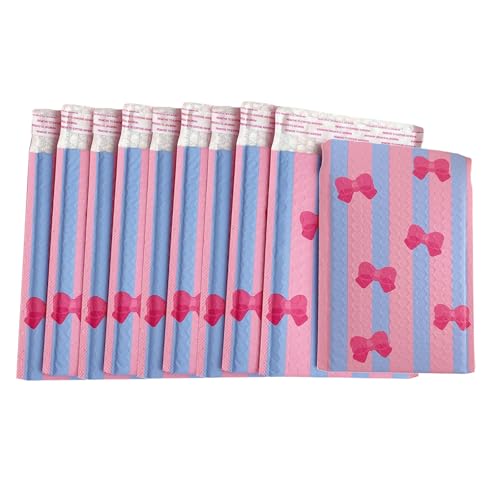 10 Stück attraktive Luftpolstertaschen mit Schleife, zum Verpacken, elegante gepolsterte Umschläge, stoßfeste Versandtaschen 10 Stück attraktive Luftpolstertaschen mit Schleife, zum Verpacken, elegante gepolsterte Umschläge, stoßfeste Versandtaschen von GMBYLBY