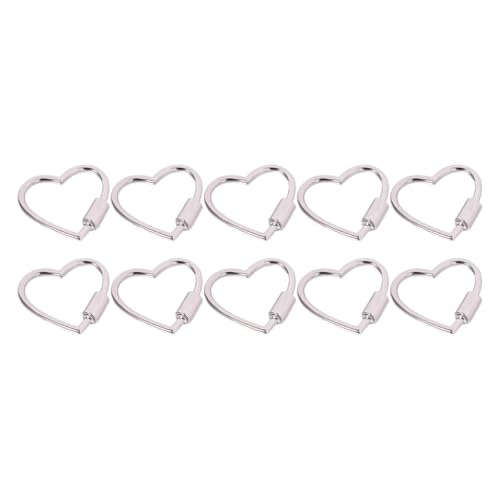 10 x herzförmige Schnallen, Schraubverschluss, Karabiner, Haken, Schlüsselanhänger-Clip für Schlüssel, Handtasche, Gurt, Schlüsselanhänger 10 x herzförmige Schnallen, Schraubverschluss, Karabiner, Haken, Schlüsselanhänger-Clip für Schlüssel, Handtasche, Gurt, Schlüsselanhänger von GMBYLBY
