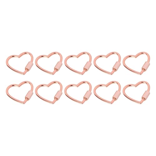 10 x herzförmige Schnallen, Schraubverschluss, Karabiner, Haken, Schlüsselanhänger-Clip für Schlüssel, Handtasche, Gurt, Schlüsselanhänger 10 x herzförmige Schnallen, Schraubverschluss, Karabiner, Haken, Schlüsselanhänger-Clip für Schlüssel, Handtasche, Gurt, Schlüsselanhänger von GMBYLBY