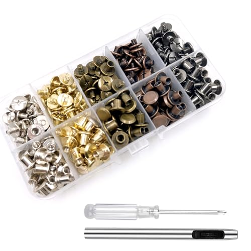 100 Set Multipurpose M5x4mm Chicagos Schrauben Zineslegierungen Buchbindungsnieten Für Lederbeutel Bücher Und Mehr von GMBYLBY