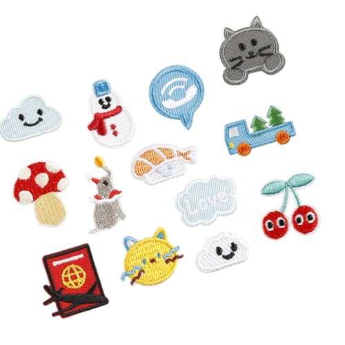 13 PCs Schneemann Bestickte Flecken Katzen Eisen Auf Kleidung Pilznähen Für Kleidungstasche 13 PCs Schneemann Bestickte Flecken Katzen Eisen Auf Kleidung Pilznähen Für Kleidungstasche von GMBYLBY