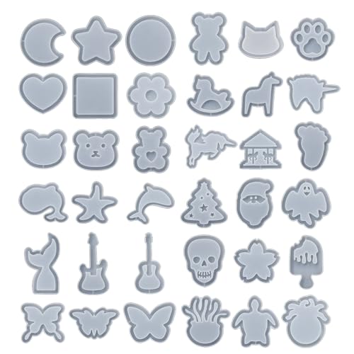 36pcs Tiere Harz Shaker Formen Handgefertigte Anhängerdekoration Silikonformen Keychain Form Leicht Zu Reinigen Epoxidharz Silikonschlüsselkettenschmuck Für Anfänger Einzigartig 36pcs Tiere Harz Shaker Formen Handgefertigte Anhängerdekoration Silikonformen Keychain Form Leicht Zu Reinigen Epoxidharz Silikonschlüsselkettenschmuck Für Anfänger Einzigartig von GMBYLBY