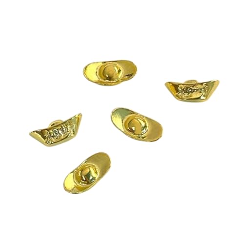 5 Stück leuchtend goldene Neujahrsnägel-Anhänger, Strasssteine, Barren, Kunst-Dekorationen 5 Stück leuchtend goldene Neujahrsnägel-Anhänger, Strasssteine, Barren, Kunst-Dekorationen von GMBYLBY