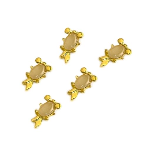5 Stück leuchtend goldene Neujahrsnägel-Anhänger, Strasssteine, Barren, Kunst-Dekorationen 5 Stück leuchtend goldene Neujahrsnägel-Anhänger, Strasssteine, Barren, Kunst-Dekorationen von GMBYLBY