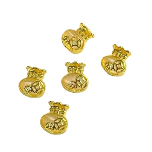 5 Stück leuchtend goldene Neujahrsnägel-Anhänger, Strasssteine, Barren, Kunst-Dekorationen 5 Stück leuchtend goldene Neujahrsnägel-Anhänger, Strasssteine, Barren, Kunst-Dekorationen von GMBYLBY