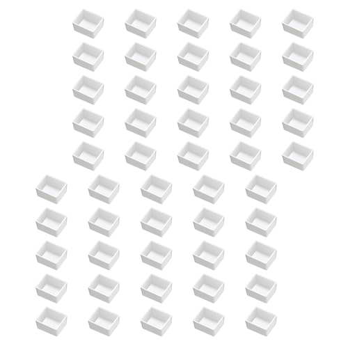 50 Stück Wasserfarben-Pfannen, tragbar, leer, halbe Behälter, Box für Outdoor-Skizzieren, Reisen, Malbehälter 50 Stück Wasserfarben-Pfannen, tragbar, leer, halbe Behälter, Box für Outdoor-Skizzieren, Reisen, Malbehälter von GMBYLBY