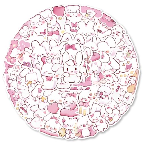 50Counts Kaninchen Aufkleber Ästhetischer Aufkleber Kinder Aufkleber Für Scrapbook Notebook Wasserflasche Telefon Hülle Skateboard Gitarre PVC Animal Sticker von GMBYLBY