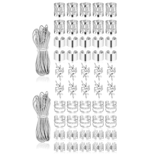 52 Stück Kunst-Holzperlen, Haar-Manschetten-Anhänger, geflochtenes Zopf-Zubehör für stilvolle Männer, Frauen, Kinder 52 Stück Kunst-Holzperlen, Haar-Manschetten-Anhänger, geflochtenes Zopf-Zubehör für stilvolle Männer, Frauen, Kinder von GMBYLBY