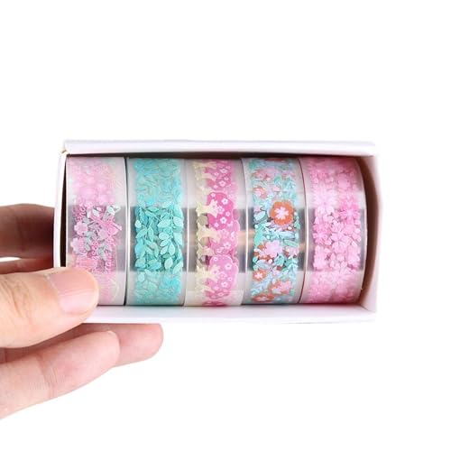 5Rolls Ästhetisches Klebeband Dekoratives Klebeband Wasserfestes Klebeband Für Notebooks Journal Foto Album 15mmx2m Scrapbooking Tape von GMBYLBY