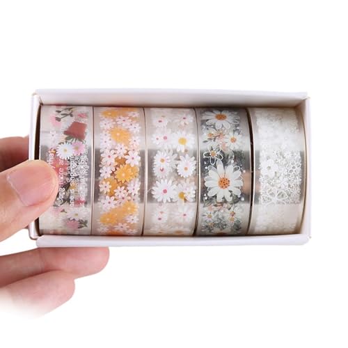 5Rolls Ästhetisches Klebeband Dekoratives Klebeband Wasserfestes Klebeband Für Notebooks Journal Foto Album 15mmx2m Scrapbooking Tape von GMBYLBY