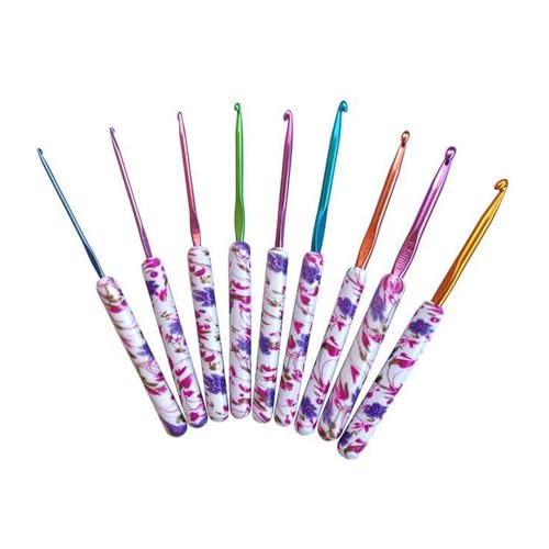 9 PC Gedruckte Häkelnadelhäkchen Haken Set 2 5 Mm Bis 6 0 Mm Stricknadelhäkchenzubehör Für Kunsthandwerk von GMBYLBY