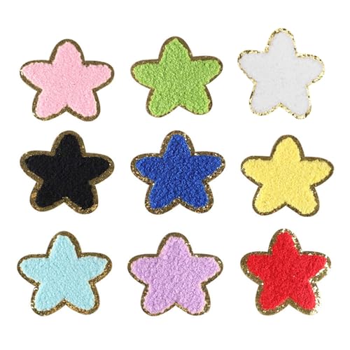 9 bestickte Stern-Aufnäher zum Aufbügeln oder Aufnähen für Kinderkleidung, T-Shirts, Jacken, Jeans, Taschen, Hüte von GMBYLBY