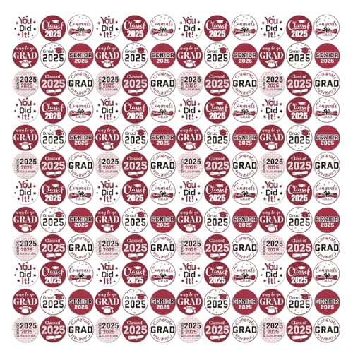 Abschluss-Aufkleber, Klasse 2025, selbstklebend, für Umschläge, Karten, 500 Stück von GMBYLBY