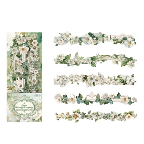Dekorative Aufkleber mit Blumenrand, selbstklebend, für Scrapbooking, Tagebuch, Planer, Handyhülle, Foto, 10 Stück von GMBYLBY