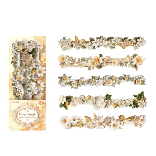 Dekorative Aufkleber mit Blumenrand, selbstklebend, für Scrapbooking, Tagebuch, Planer, Handyhülle, Foto, 10 Stück von GMBYLBY