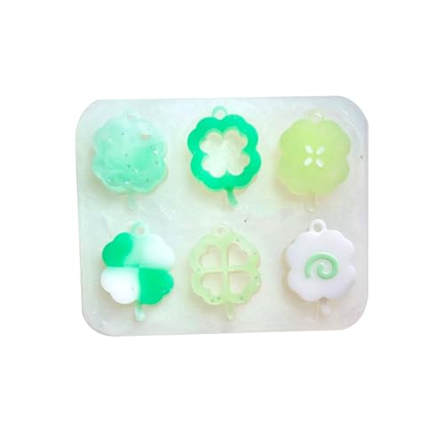 Elegante Silikonformen mit Kleeblatt-Anhänger für Epoxidharz, hängende Ornamente, Gießformen für Schmuck und Schlüsselanhänger Elegante Silikonformen mit Kleeblatt-Anhänger für Epoxidharz, hängende Ornamente, Gießformen für Schmuck und Schlüsselanhänger von GMBYLBY