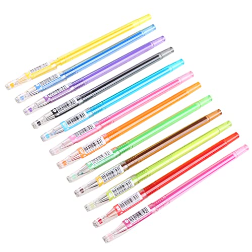 GMBYLBY 0,35 mm Kugelschreiber, farbig, schnell trocknend, glattes Schreiben, für Studenten, Tagebuch, Notizbuch, Planer, 12 Stück, Farbgelstifte-Set mit Stiftkopf von GMBYLBY
