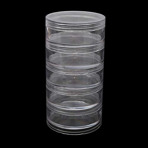 GMBYLBY 1 Set 5-lagige Zylinder-Aufbewahrungsbox für Perlen, Knöpfe, kleine Gegenstände, Schmuck-Aufbewahrungsbox mit Deckel, große Schmuckschatulle, Schmuck-Aufbewahrungsbox von GMBYLBY