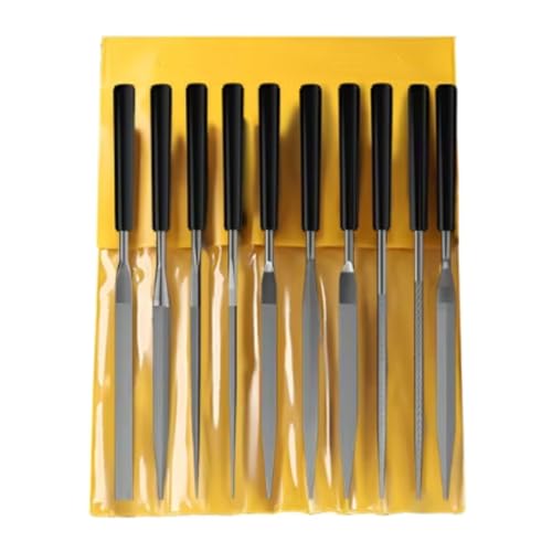 GMBYLBY 10-teiliges Handnadelfeilen-Werkzeug-Set, geeignet für komplizierte Designs auf Metall, Glas und Holz GMBYLBY 10-teiliges Handnadelfeilen-Werkzeug-Set, geeignet für komplizierte Designs auf Metall, Glas und Holz von GMBYLBY