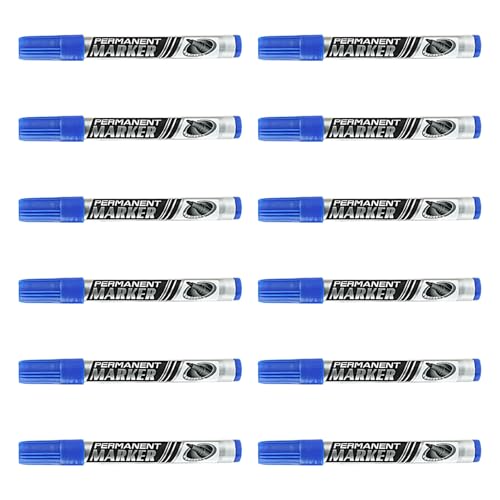 GMBYLBY 12 x robuste Marker auf Ölbasis, wasserabweisend, Permanentmarker, 0,7 mm Spitze für industrielle Verpackungen, Scheibenbeschriftung, Mehrzweckstift auf Ölbasis GMBYLBY 12 x robuste Marker auf Ölbasis, wasserabweisend, Permanentmarker, 0,7 mm Spitze für industrielle Verpackungen, Scheibenbeschriftung, Mehrzweckstift auf Ölbasis von GMBYLBY