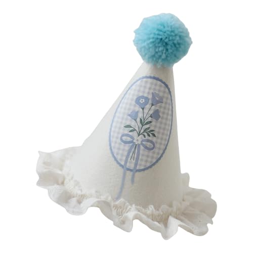 GMBYLBY 2.Doppellagige Spitze Kindergeburtstag Hut Entchen Blumen Design mit weichen Pompons & Elastisch Trim Anpassung Feier Hut GMBYLBY 2.Doppellagige Spitze Kindergeburtstag Hut Entchen Blumen Design mit weichen Pompons & Elastisch Trim Anpassung Feier Hut von GMBYLBY