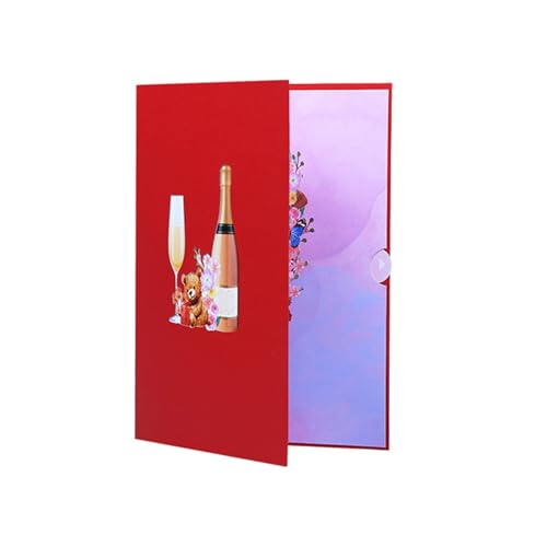 GMBYLBY 3D Popup Blessing Card Mit Weinglas Und Blumen Handgefertigte Grußkarte Mit Umschlagfaltbarer Einladungskarte GMBYLBY 3D Popup Blessing Card Mit Weinglas Und Blumen Handgefertigte Grußkarte Mit Umschlagfaltbarer Einladungskarte von GMBYLBY